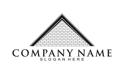 Roof house with the wall illustration vector logo