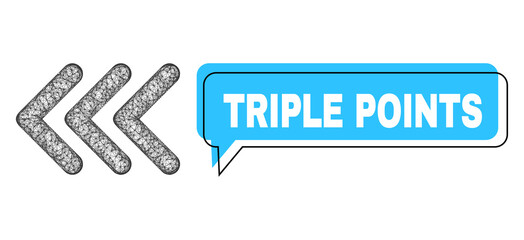 Chat Triple Points blue bubble frame and crossing mesh triple arrowhead left. Frame and colored area are misplaced to Triple Points caption, which is located inside blue banner.