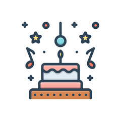 Color illustration icon for party