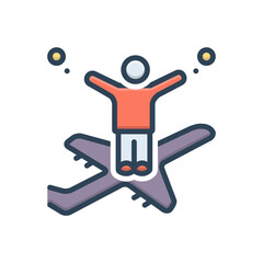 Color illustration icon for impossible