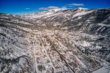 Aerial View of Lake City which is the most isolated Town in Colorado © Jacob