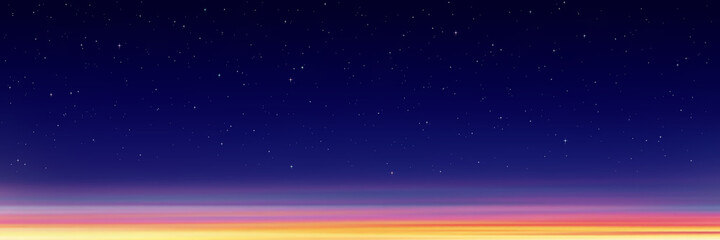 Stars in the setting sky. Vector illustration.	