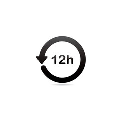 Vector Isolated 12 Hour Symbol