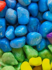Multicolored  decorative stones useful for gardening crafts and fish aquarium decoration, it can also be used as wallpaper or background