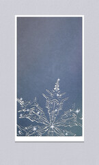 Silver Snowflake on Gradient Background. Template Design for Winter Holiday Season.