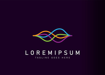 Accounting finance logo design. Vector illustration of Wave flow icon design. Modern logo design with line art style.