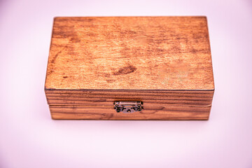 Old wooden box with letters