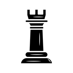 black rook chess piece isolated style icon