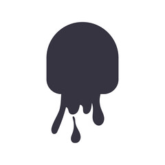 circular form drip ink monochrome flat style icon