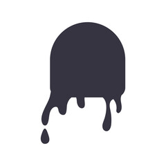 circular drip ink blot monochrome style flat icon