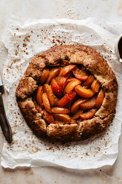 Sweet galette with apricots and cardamom
