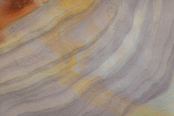 Striped slopes of natural stone mountain walls