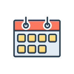 Color illustration icon for week 