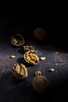 Cracked walnuts