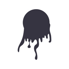 circular form drip ink blot monochrome style flat