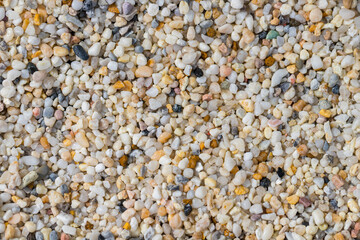 White pebble stone texture in garden