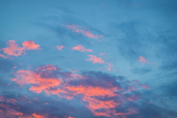 Sky with clond and sunset