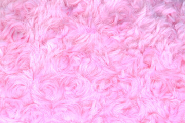 Pink luxury wool natural fluffy fur wool skin texture  close-up