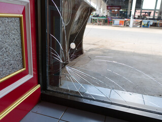 Large mirror in front of house was broken
