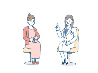 産婦人科　妊婦　説明する医師