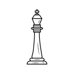 king chess piece line style icon