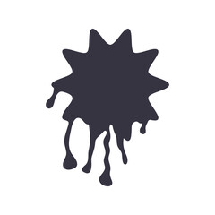 splash form drip ink blot monochrome flat style