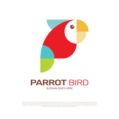 Parrot love bird logo design