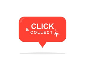 illustration design Click and collect button collection