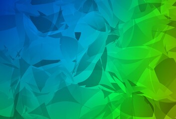 Light Blue, Green vector backdrop with polygonal shapes.