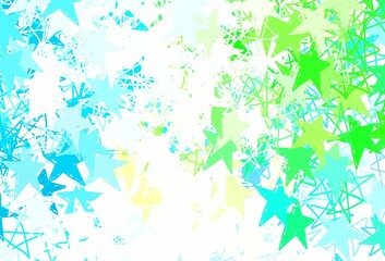 Light Green, Red vector backdrop with small and big stars.