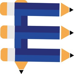 illustration of font type created by pencil shape