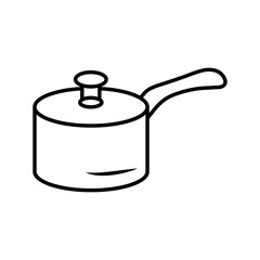 pot kitchen utensil line style icon
