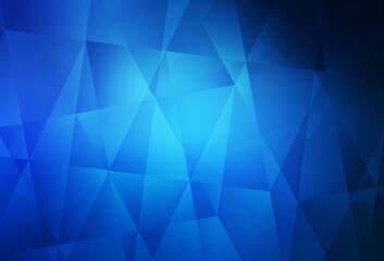 Fototapeta premium Dark BLUE vector triangle mosaic background.