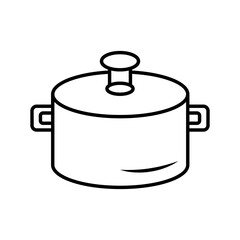 kitchen pot utensil line style icon