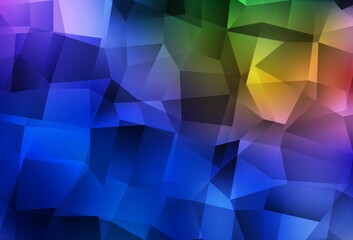 Dark Blue, Yellow vector low poly layout.