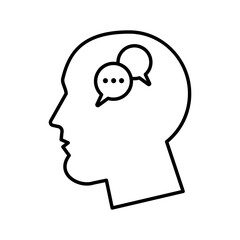 profile with speech bubbles psychologist line style icon