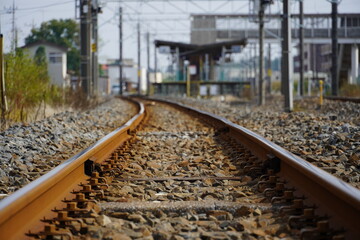 踏切近くで撮影した線路