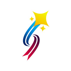Obraz premium S letter for star with splash concept