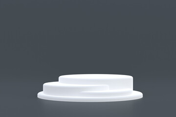 Product stand, Podium minimal on gray background for cosmetic product presentation.
