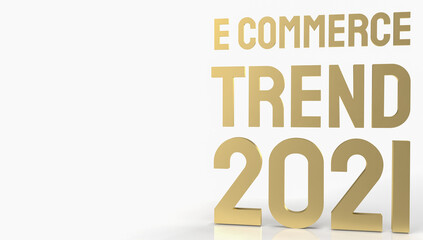 The gold e commerce on white background for online marketing 3d rendering.