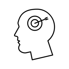 profile with target psychologist line style icon