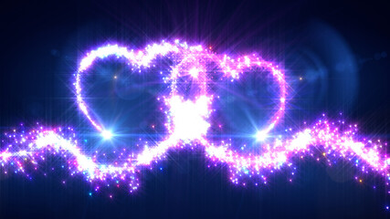 Sparkling Glitter Heart Particles 3D illustration