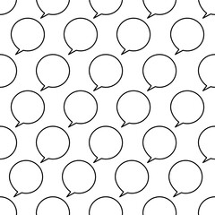 Speech bubbles seamless pattern on white background.