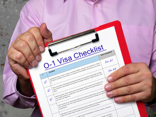 Business concept about O-1 Visa Checklist  with inscription on the sheet.