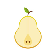 pear fresh delicious half fruit isolated style icon
