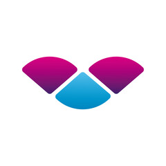 triangles blue and pink company logo colorful design icon