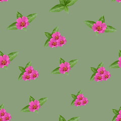 seamless pattern with pink flowers