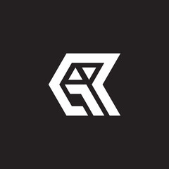 abstract letter rl simple geometric triangle mosaic arrows logo vector