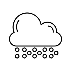 cloud with snow weather line style icon