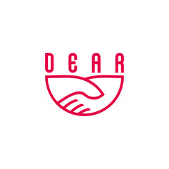 hand care dear text design geometric logo vector